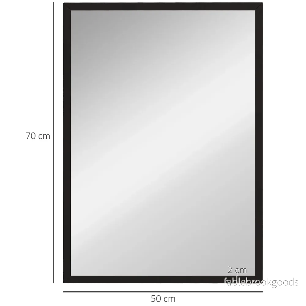 Väggspegel, 50x70 cm, svart MDF-ram, enkel montering - Bild 3