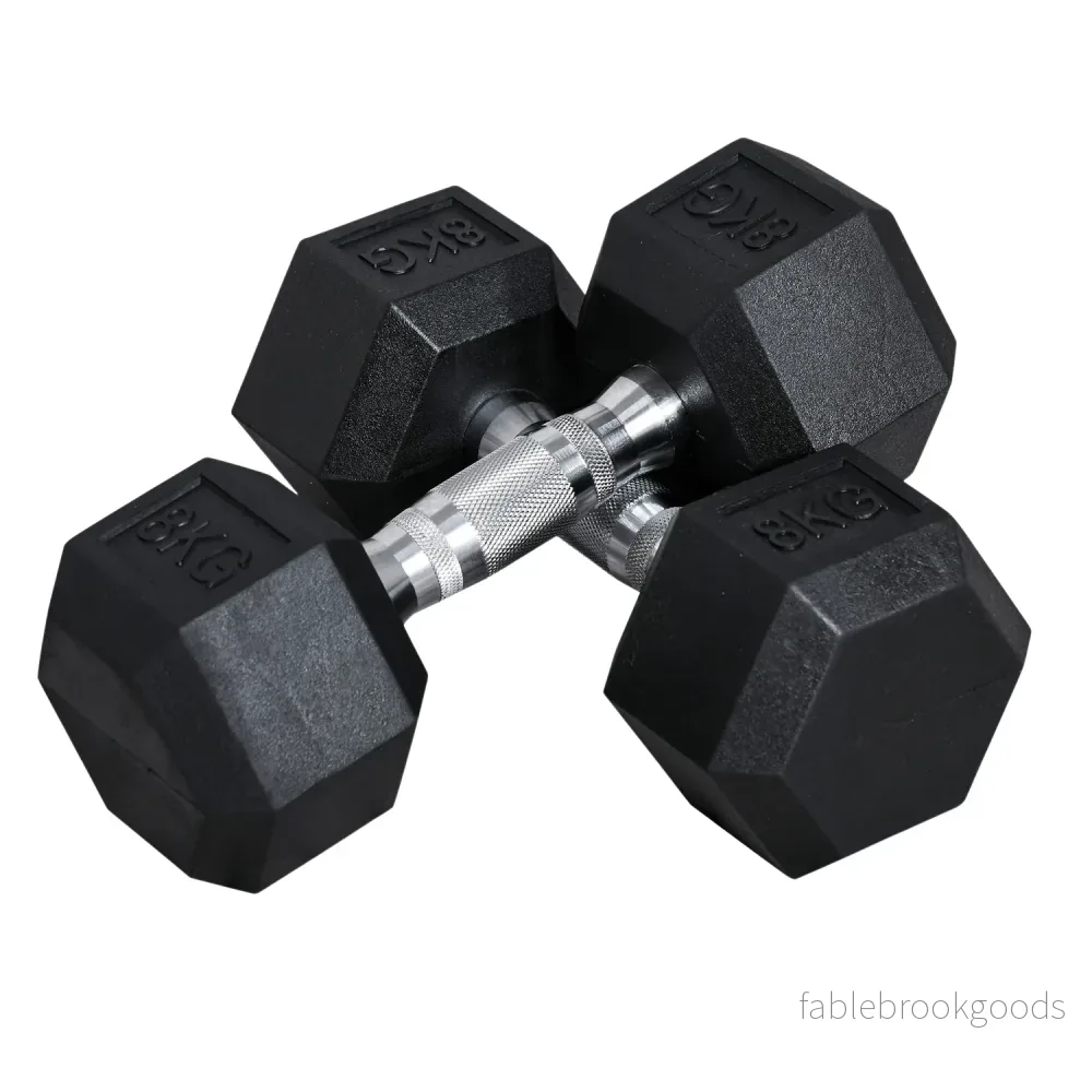 8 kg Hexagon Hantlar Set, gjutjärn, räfflade grepp 8 kg Hexagon Hantlar Set, gjutjärn, räfflade grepp