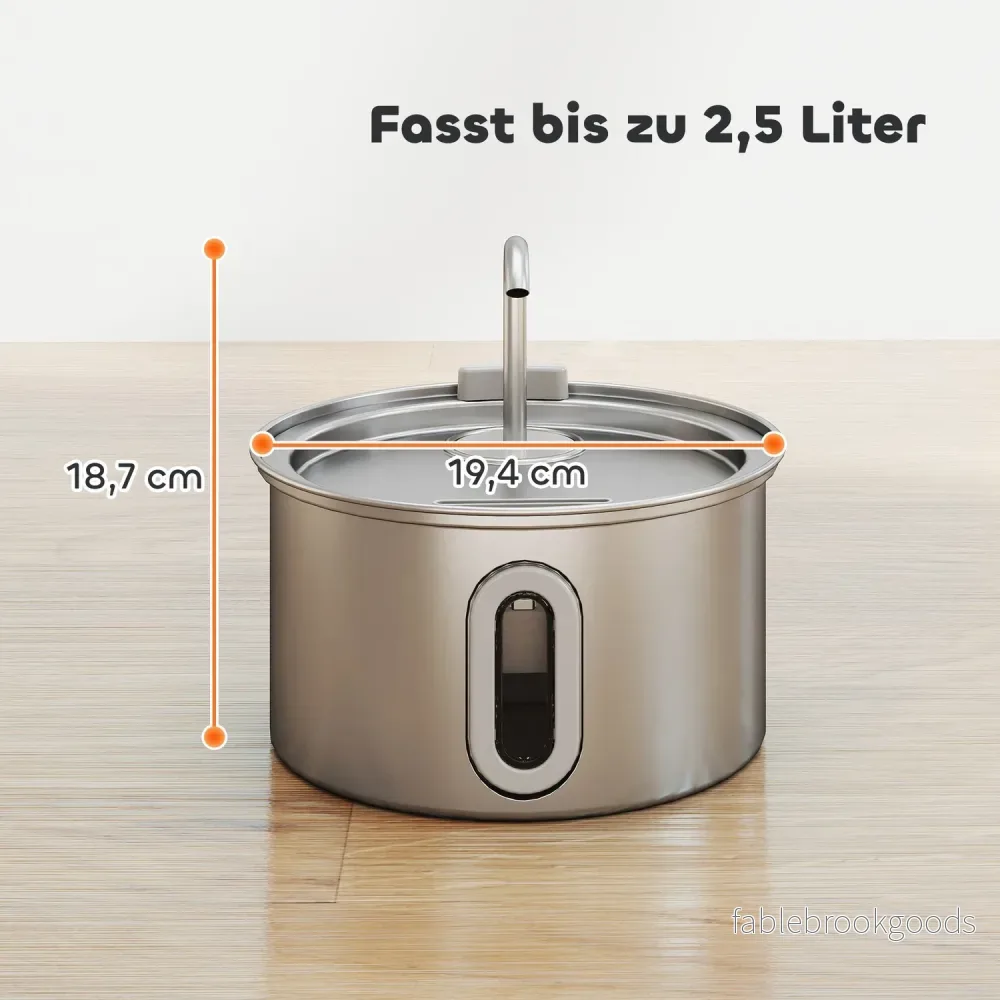 Kattfontän 2,5L dricksfontän för katter med tyst pump LED aktivt kolfilter 19,4 x 19,4 x 18,7 cm - Bild 3