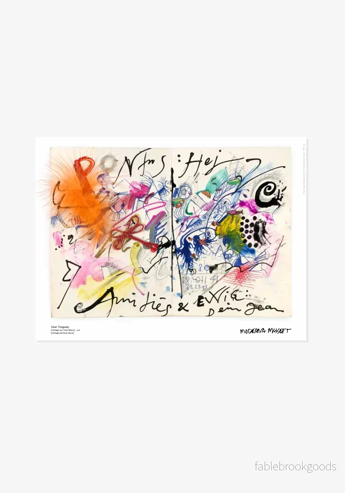 Poster: Jean Tinguely, Collage på Club meny