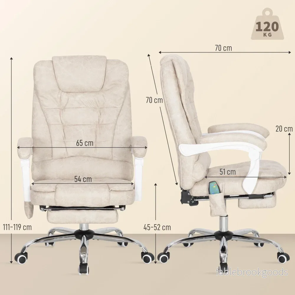 Ergonomisk kontorsstol med massage, lutningsfunktion och fotstöd - Bild 3