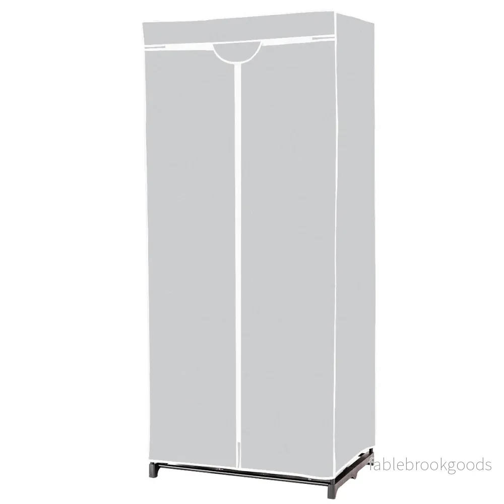 Färgval – Garderob Tyg med klädstång – 75 x 50 x 170 cm – Grå