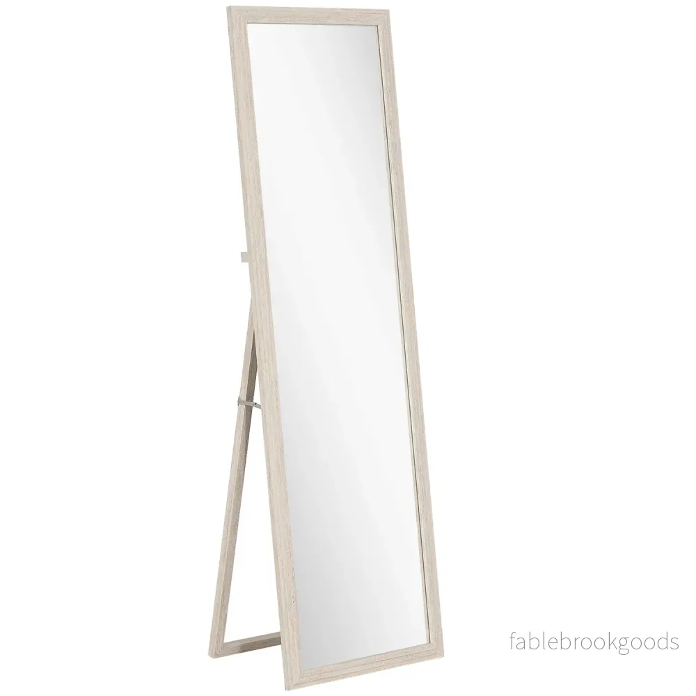 Helkroppsspegel, 160x50 cm, rektangulär, vit ram