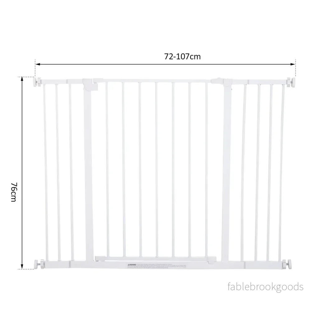Justerbar metalltrappgrind – Borrfri, 76-107 cm, Vit - Bild 3