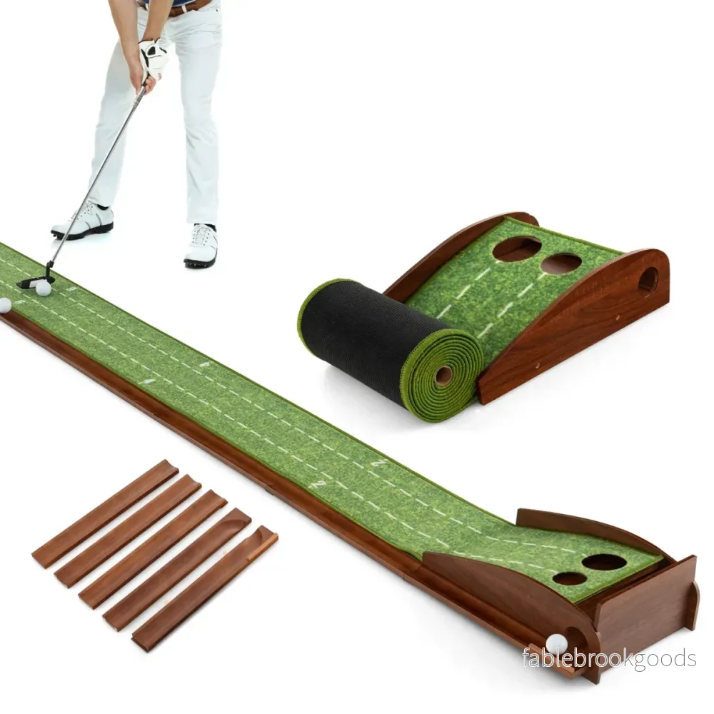 Golfputtmatta – med hål och golfbollar konstgräs Golfmatta Putting Trainer Green – 2 3 – Grön