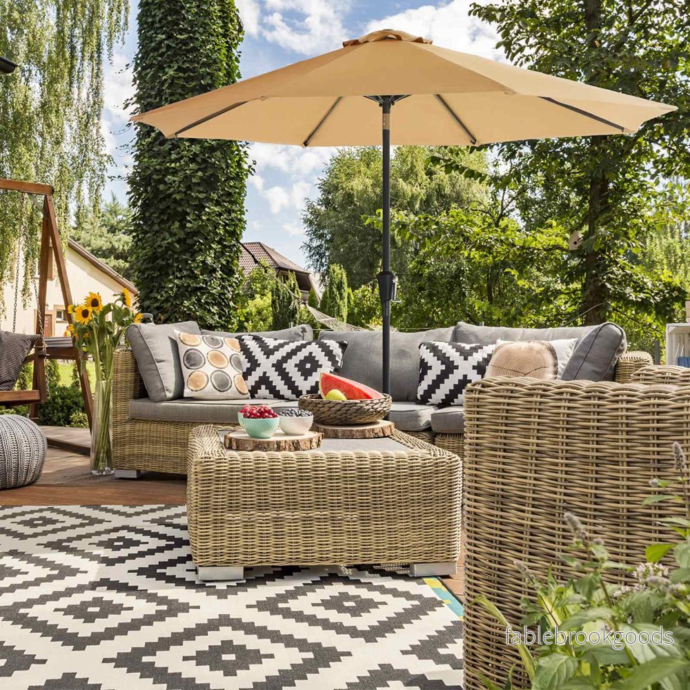 Parasoll – UV-skydd – 300 cm – taupe - Bild 2