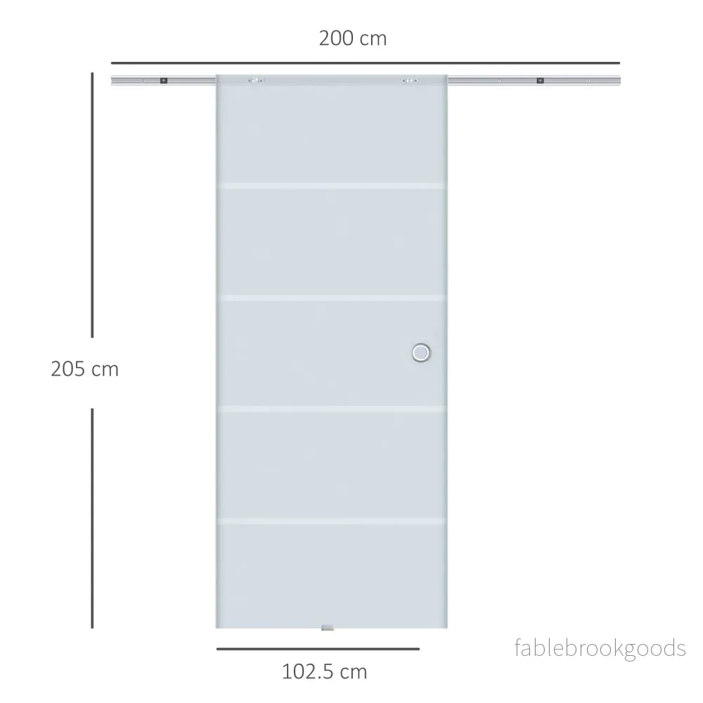 Skjutdörr i glas, satinfinish, 775-1025 x 2050 mm - Bild 3