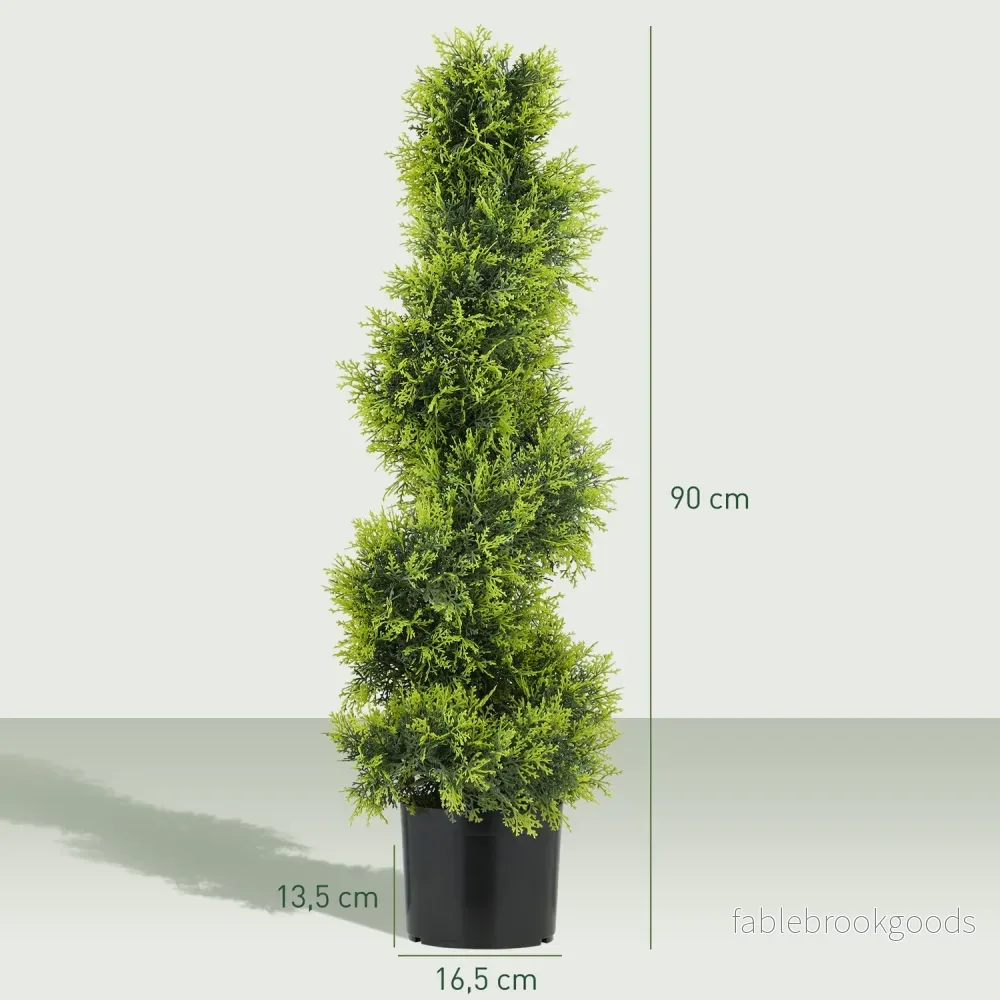 Artificiell spiral topiary träd, 90cm, UV-beständig - Bild 3