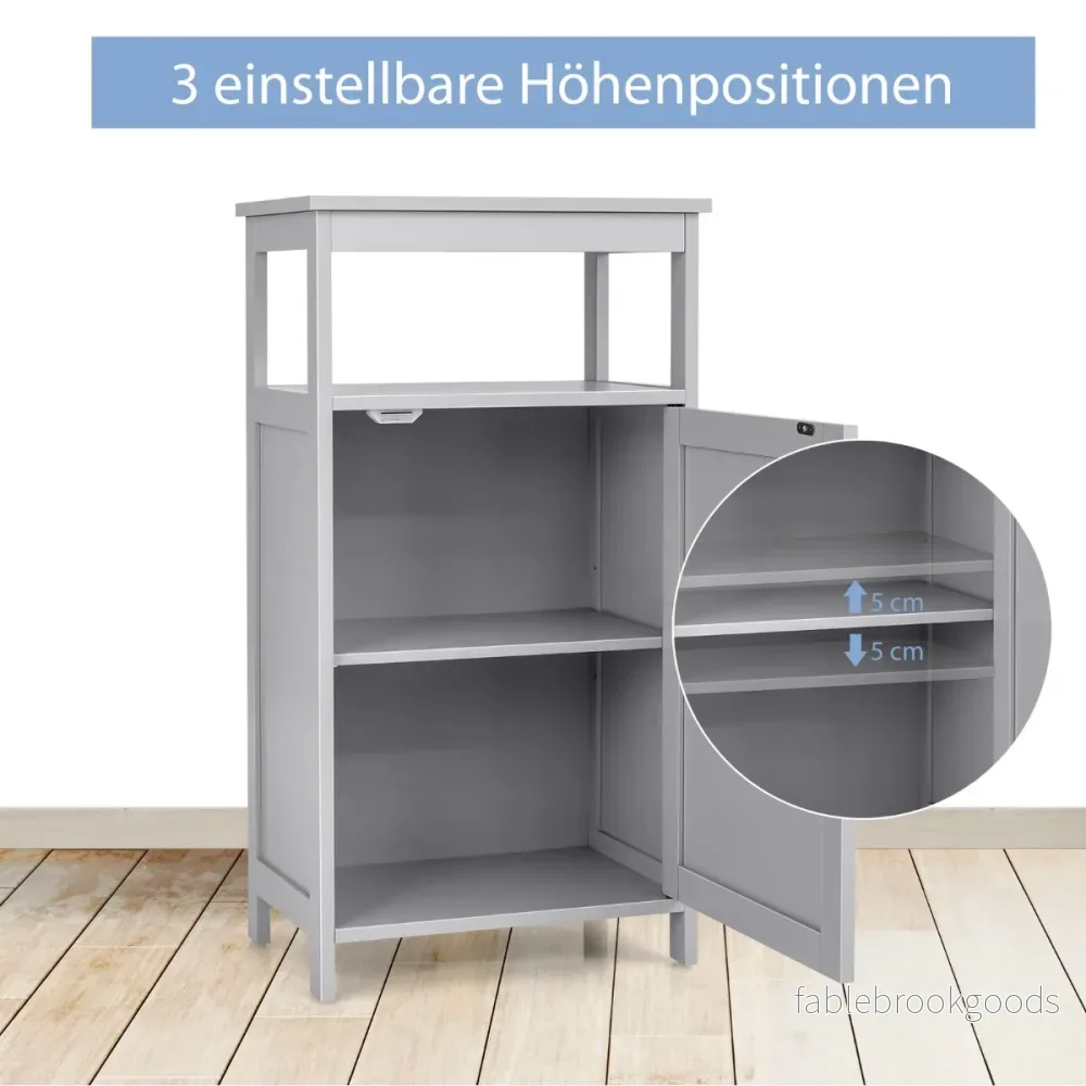 Badrumsskåp – Multifunktionell Fristående Hylla – 45 x 30 x 84 cm – Vit - Bild 3