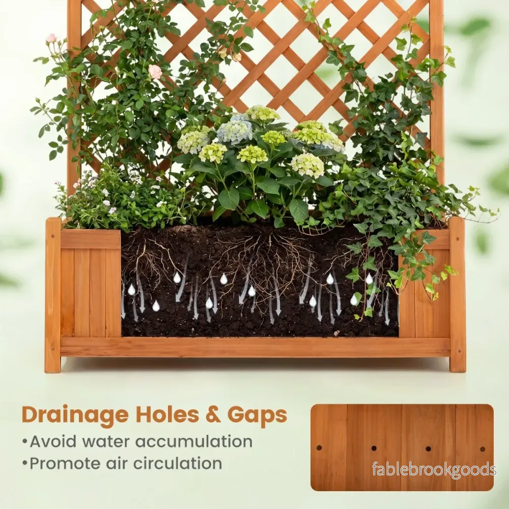 Hög – trädgårdssäng med planteringsspaljé och dräneringshål – 180 cm – Orange - Bild 3
