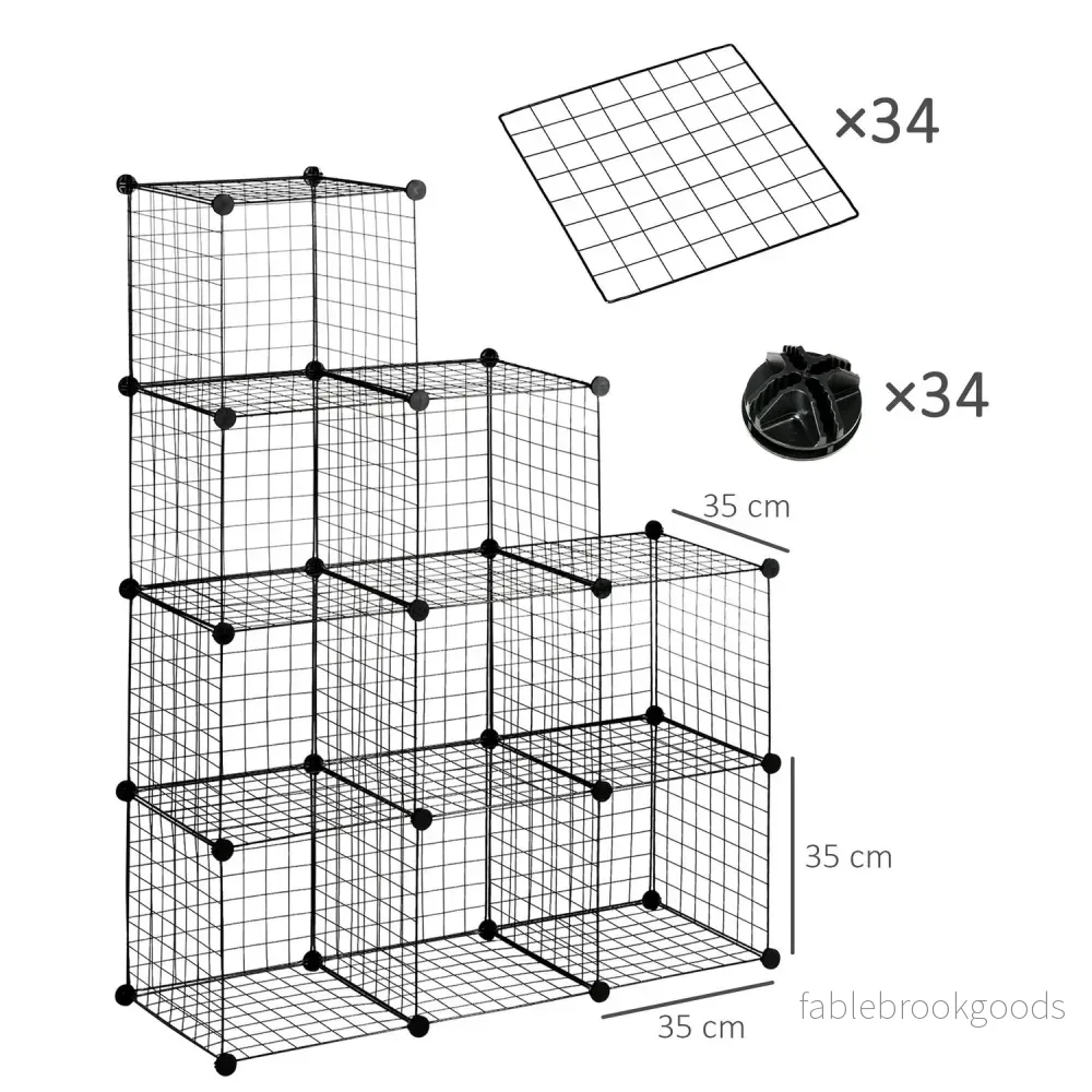 DIY ståltrådshyllsystem, 9-fack skohylla, svart - Bild 3
