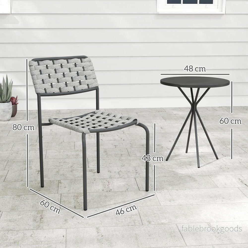 Utomhusmöbler i polyrattan, 3-delat, väderbeständig, grå - Bild 3