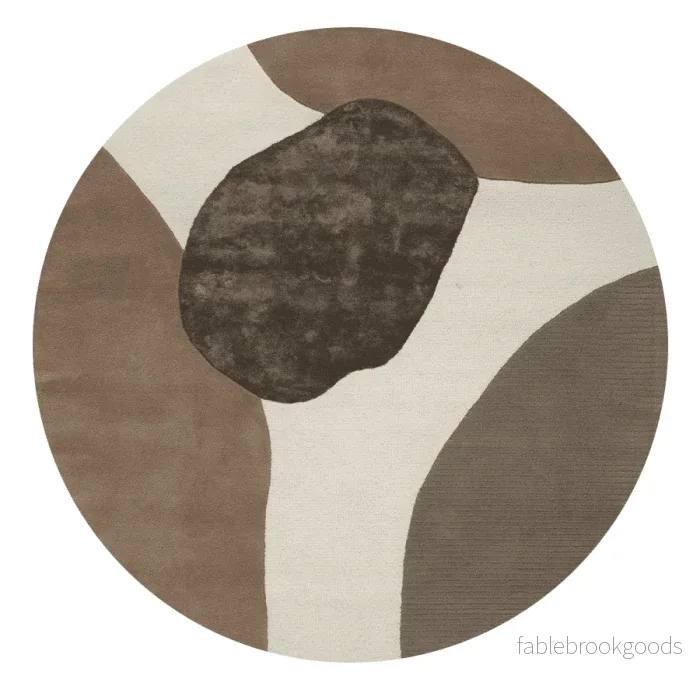 Måttanpassad Matta Topaz Cream/Beige Rund