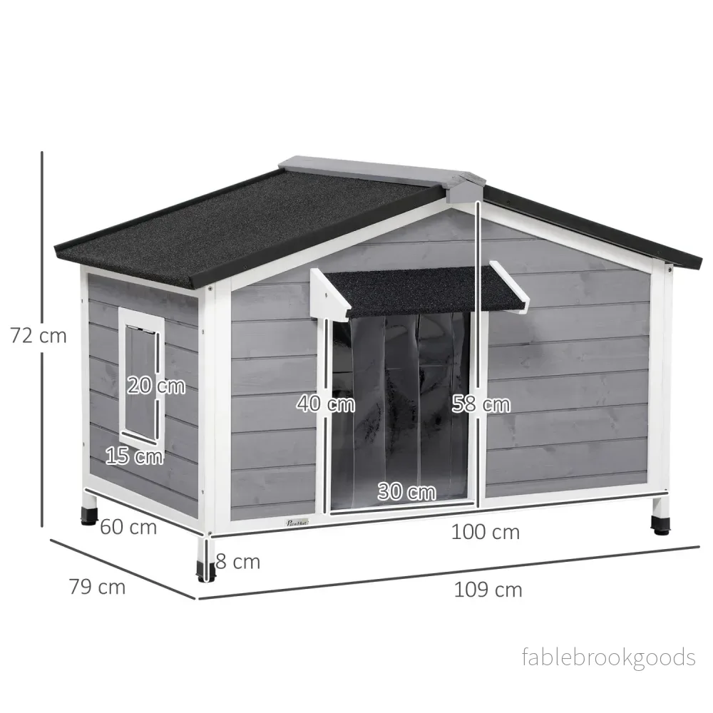 Fir Wood Dog House, väderbeständig med avtagbart golv - Bild 3