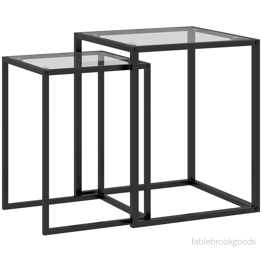 Stapelbara sidobord, stålben, svart, modern design