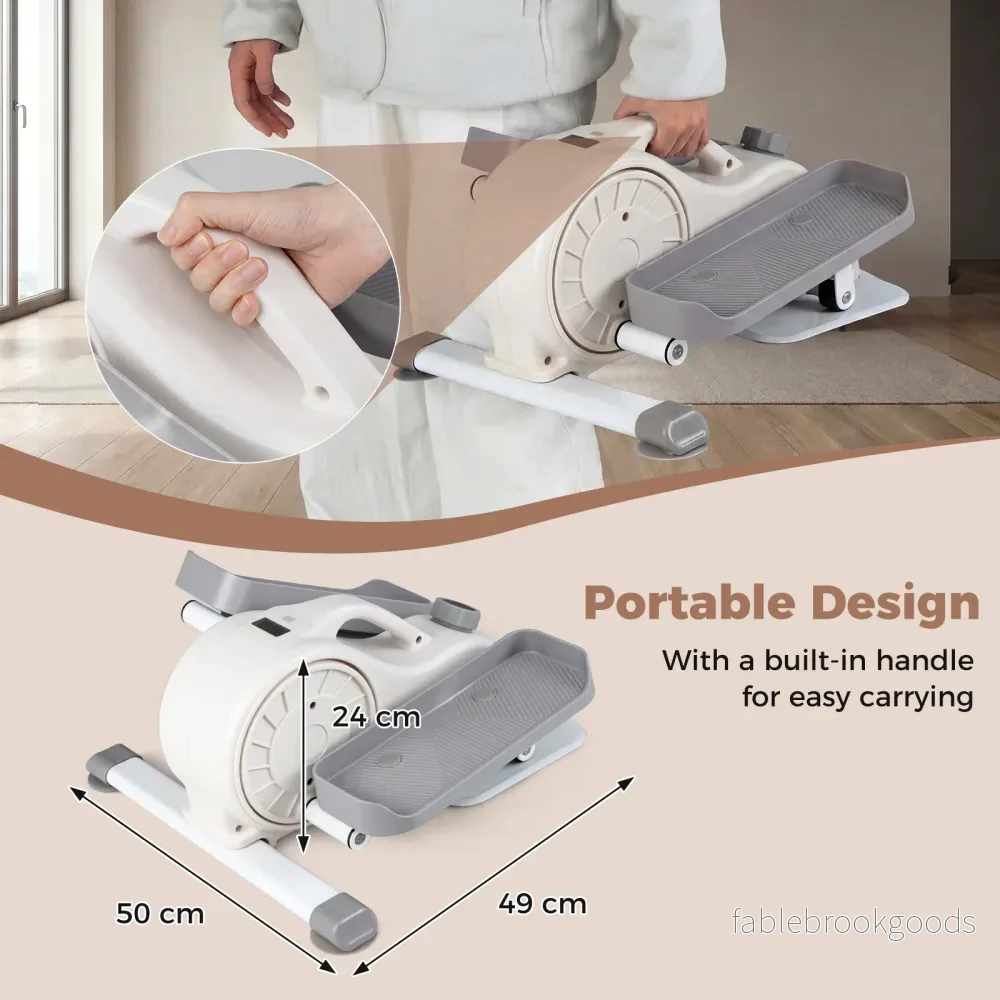 Miniellipsmaskin, – elektrisk crosstrainer med LCD display, handtag och glidsäkra pedaler - Bild 2