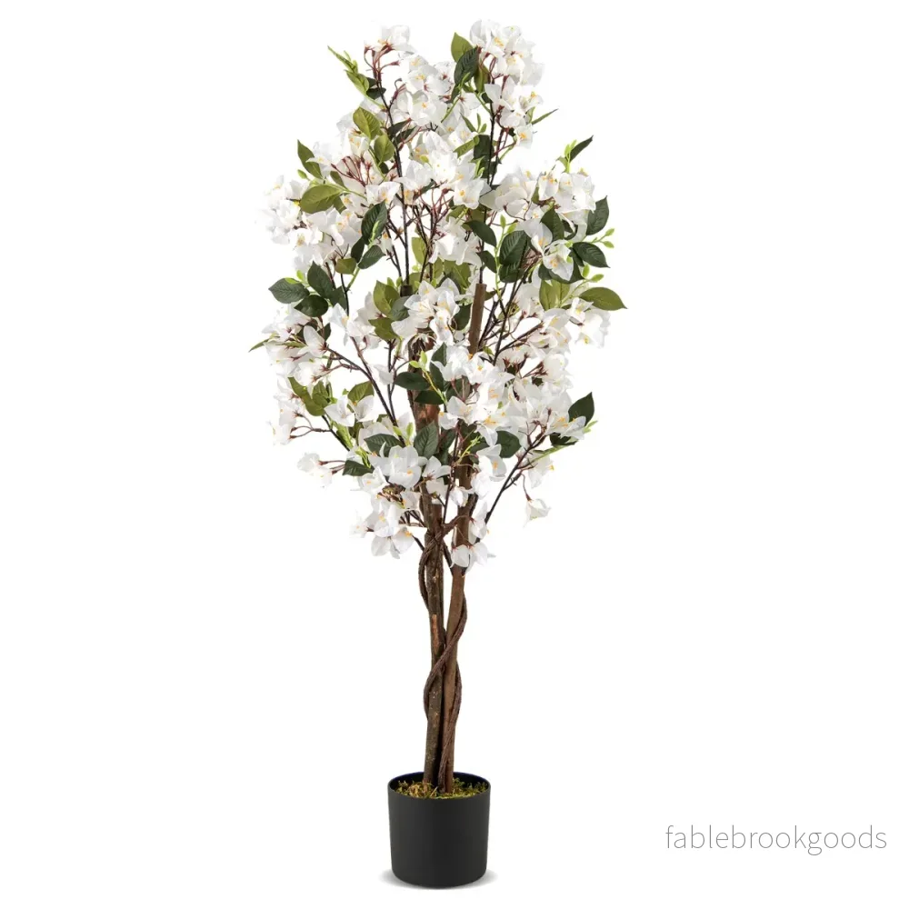 Konstgjord – träd med blommor i kruka bougainvillea växter styck – 1 120 cm – Vit