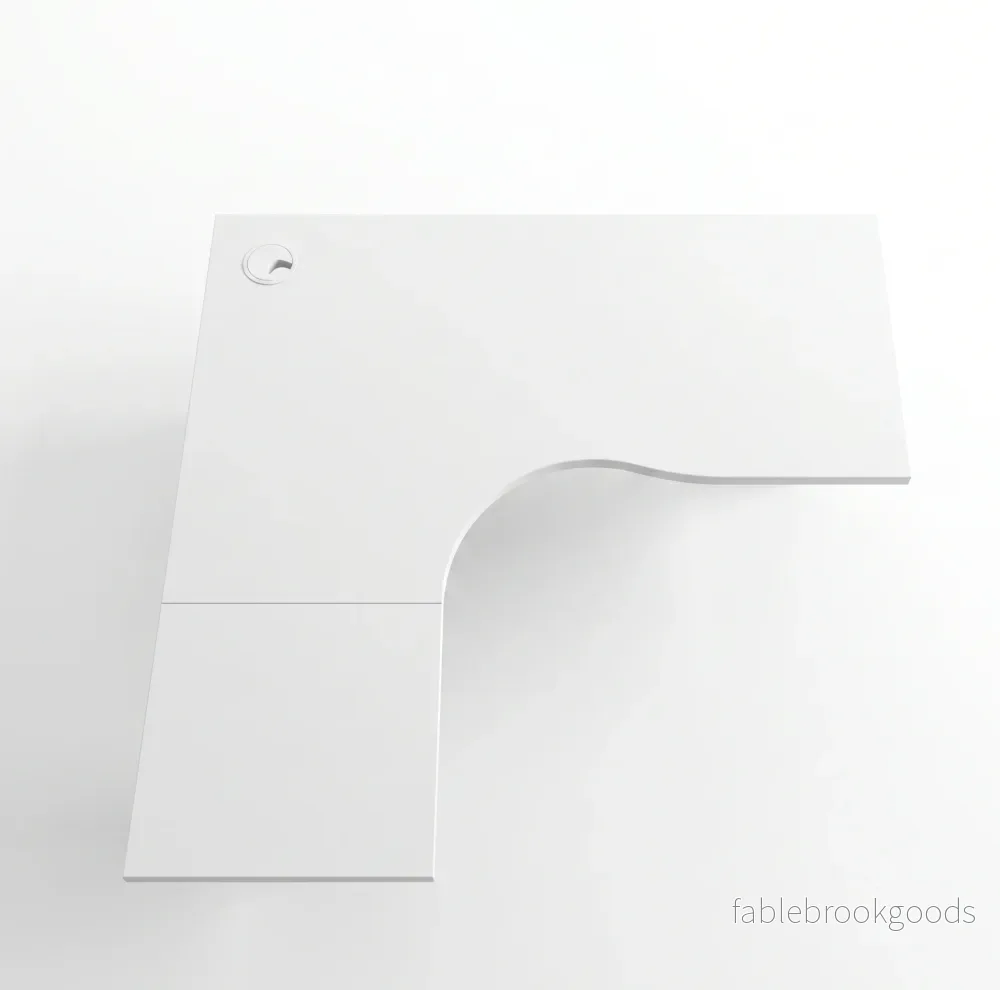 Bordsskiva (L-formad) 1800 × 1800 × 800/600 mm – vit