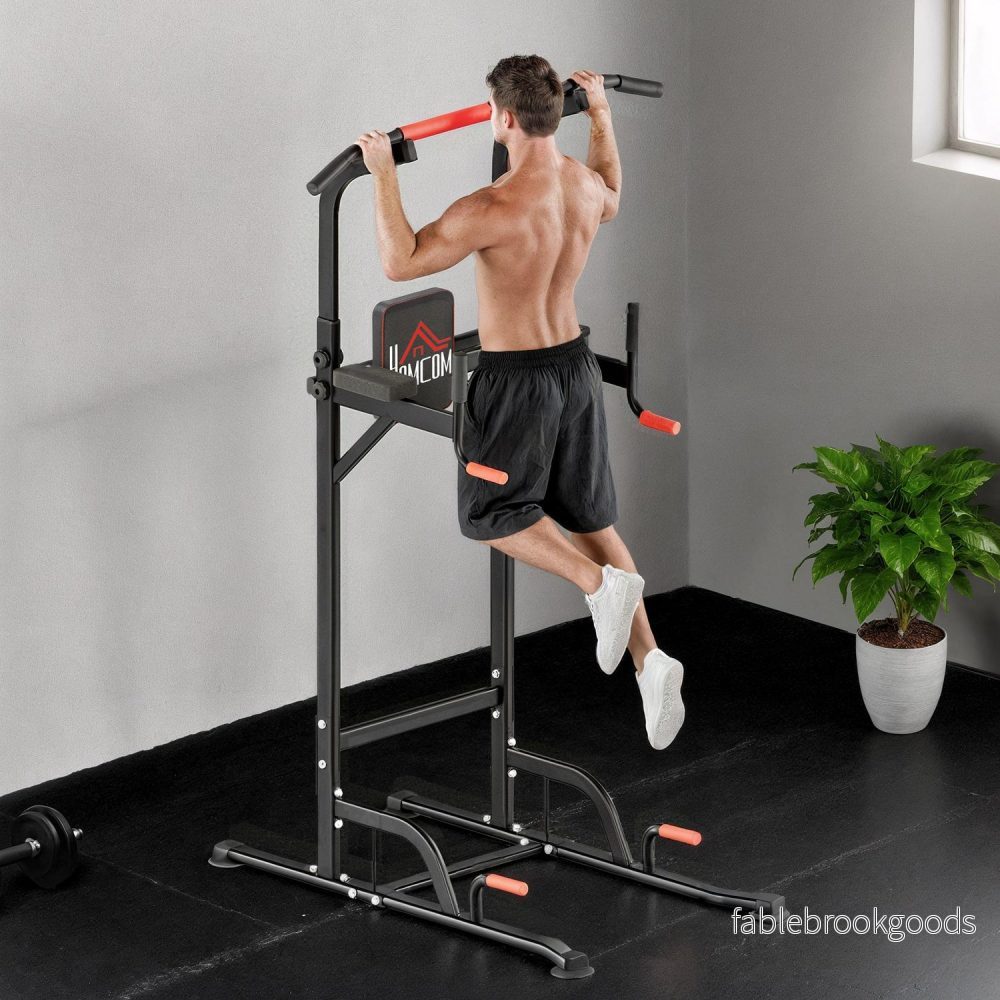 Justerbart krafttorn med pull-up-stång och dipstation - Bild 2