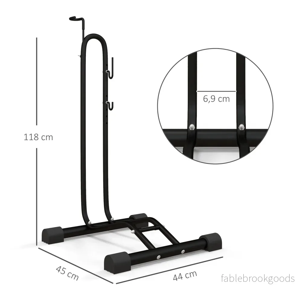 Cykelställ i metall – vertikalt och horisontellt, väderbeständigt, 45x44x118cm - Bild 3