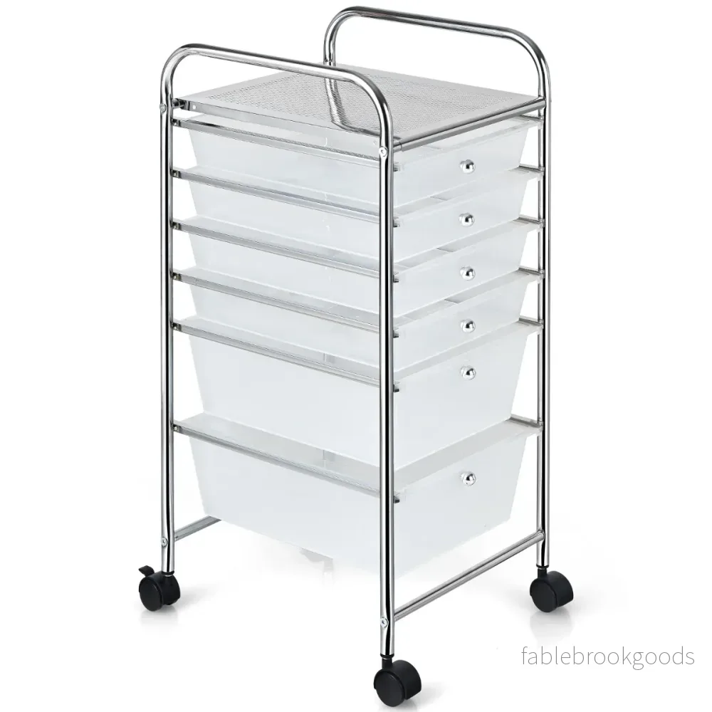 Vagn – med stapelbara lådor och metallram förvaringsyta Transparent – 6 – Genomskinlig - Bild 3