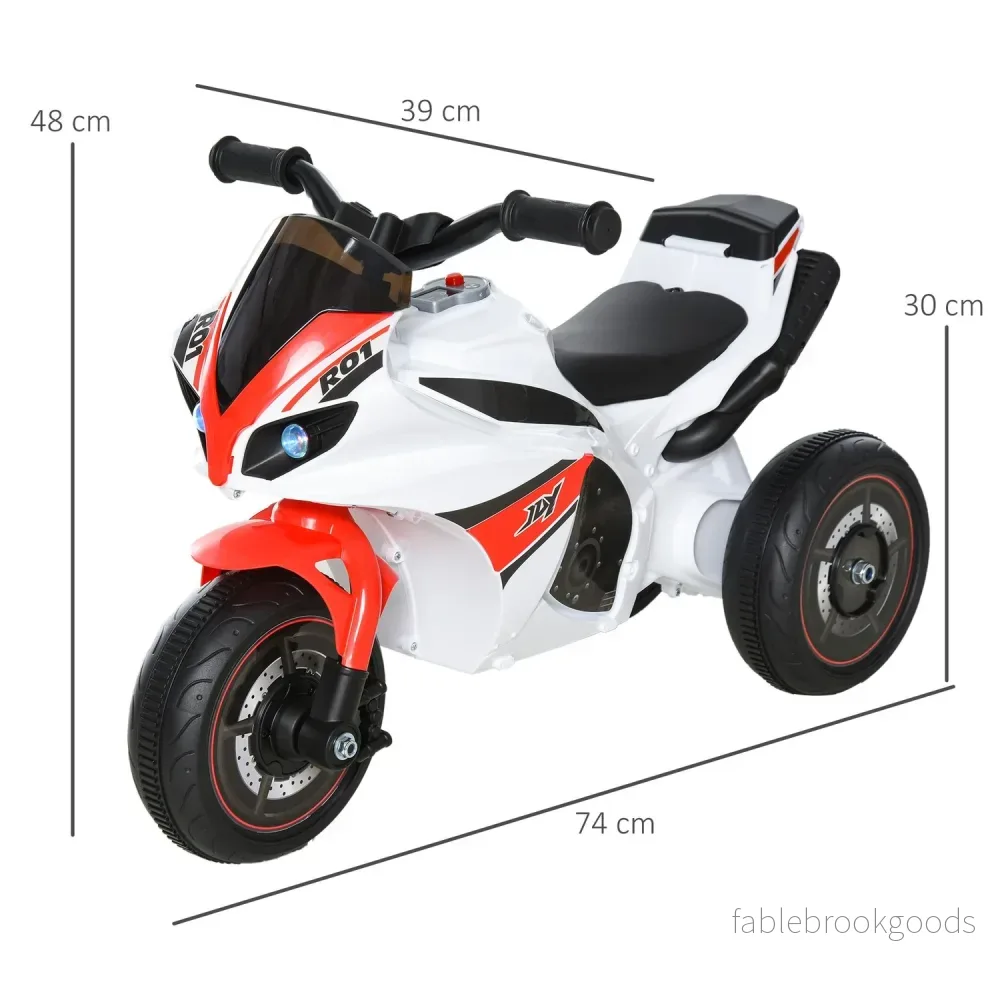 Motorcykelleksak för barn med musik, vit, 18-36 månader - Bild 3