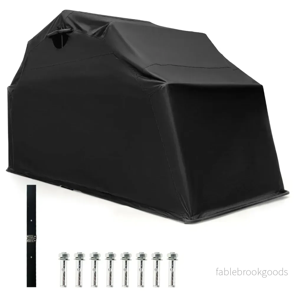 Motorcykelskydd – av Oxford tyg med metallram Vattentät Vintertät – 345 x 137 x 190 cm – Svart