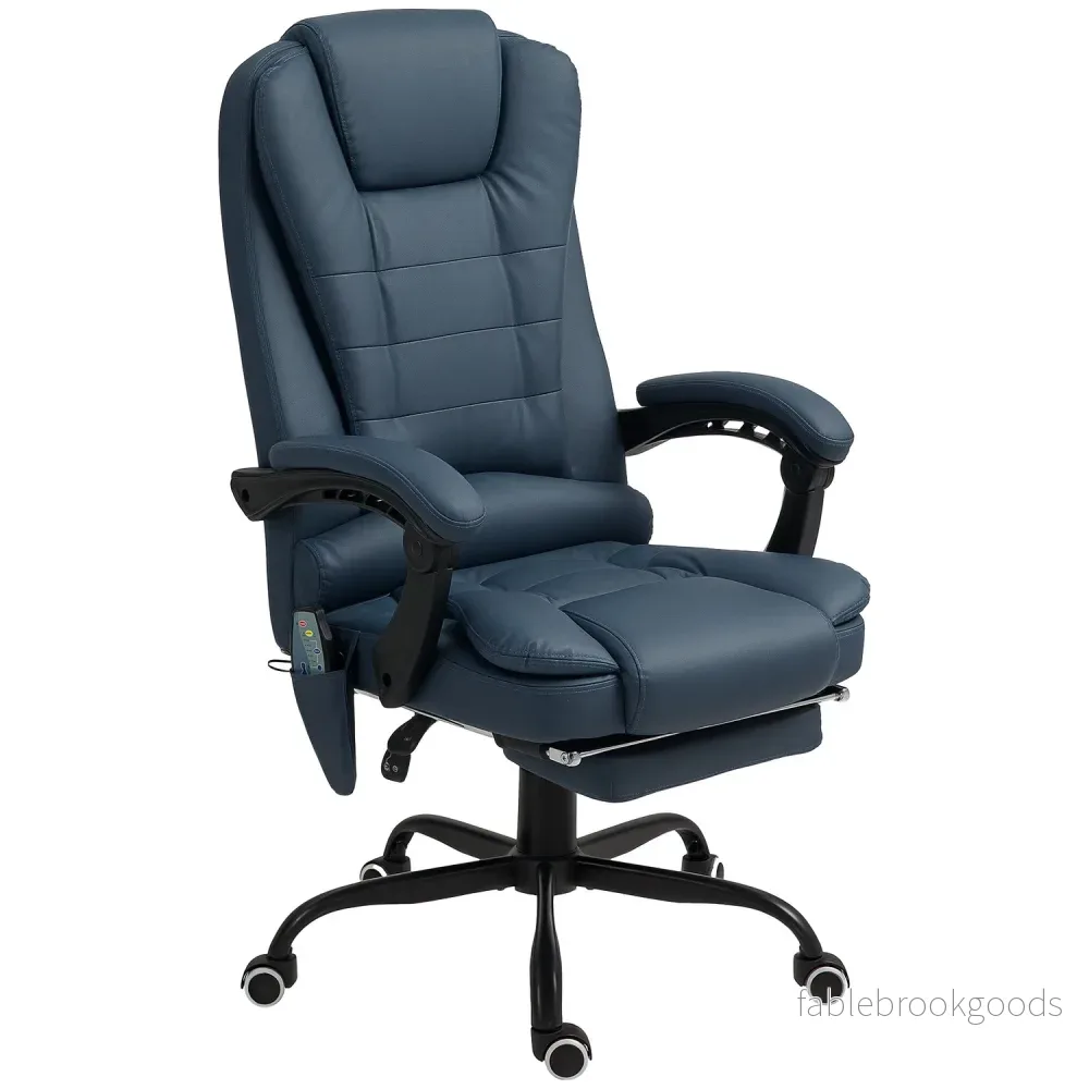 Ergonomisk kontorsstol med massage och lutning, blå Ergonomisk kontorsstol med massage och lutning, blå