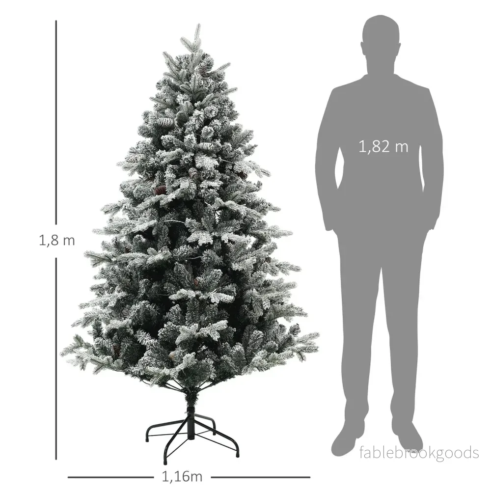 Konstgjord julgran, 180cm, snö, hopfällbart stativ - Bild 3