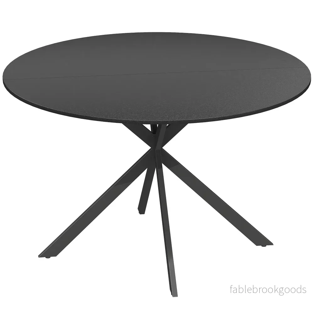 Runt matbord, träliknande yta, plats för 4, 120 cm