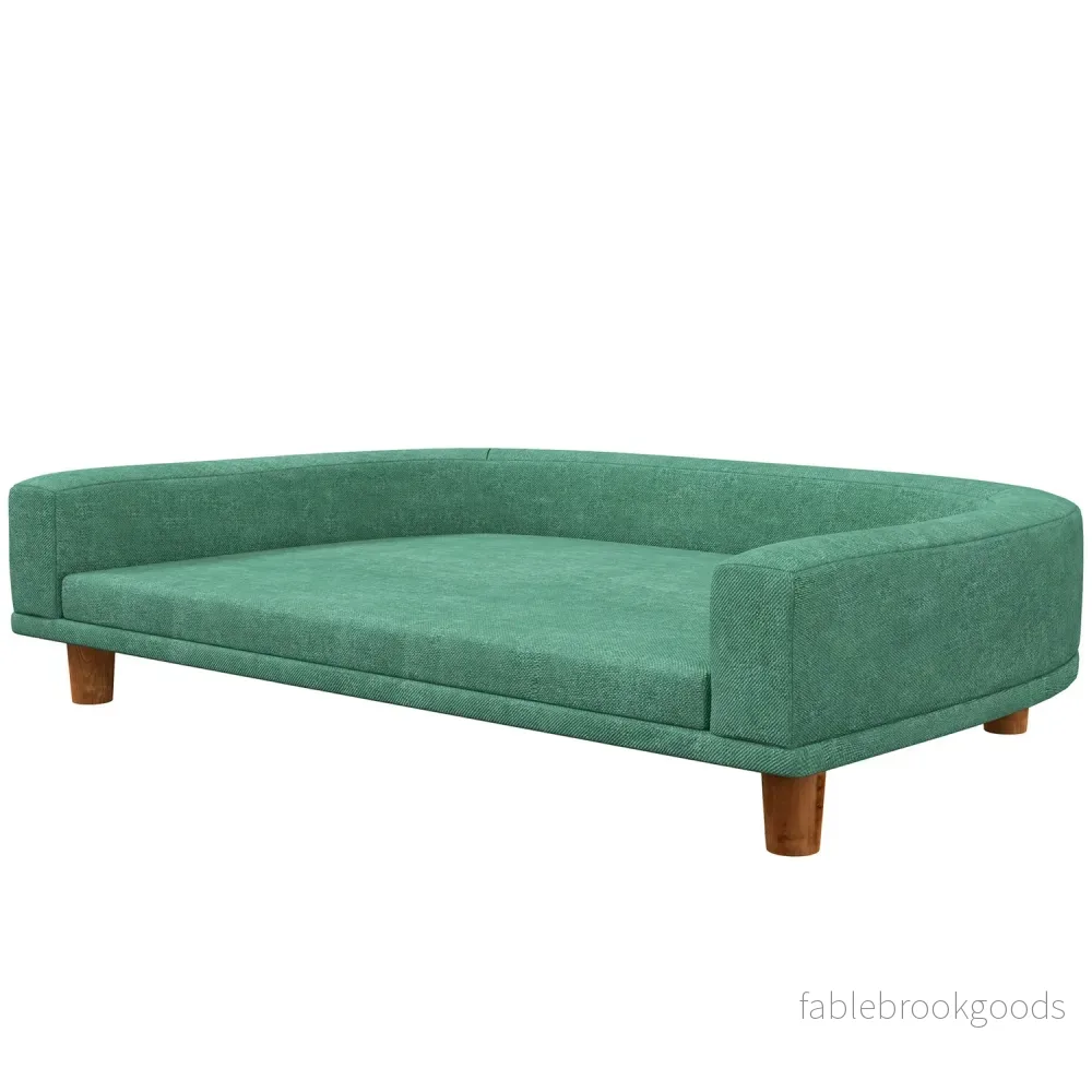 Bekväm husdjurssoffa med kudde, förhöjd grön design