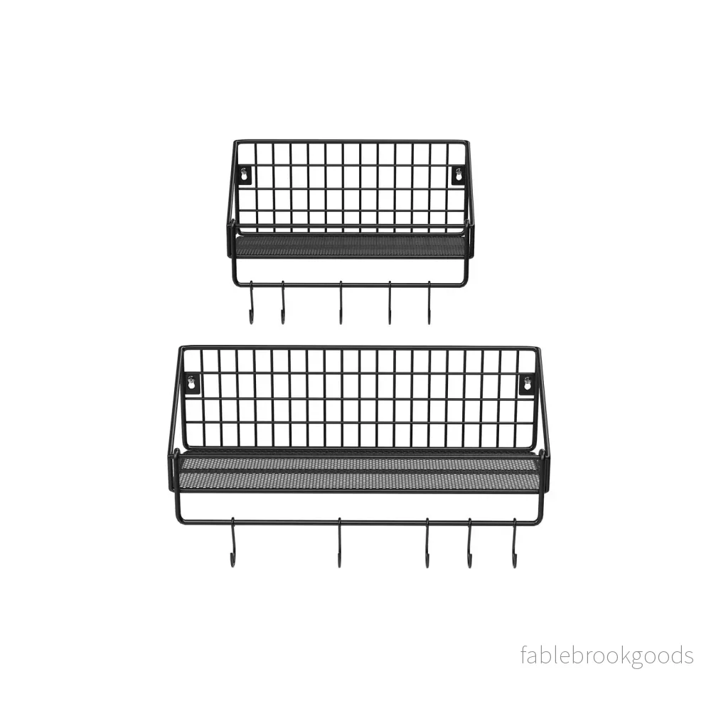 Vägghyllor – Set om 2 – Industriell design – Svart - Bild 2
