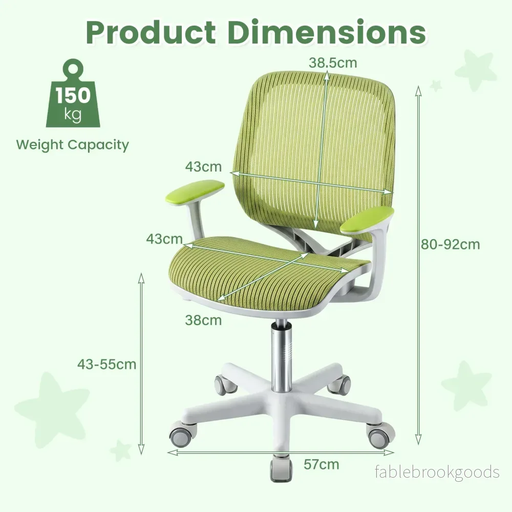 Höjdjusterbar – barnsnurrstol med sitsbroms, ergonomisk skrivbordsstol - Bild 2
