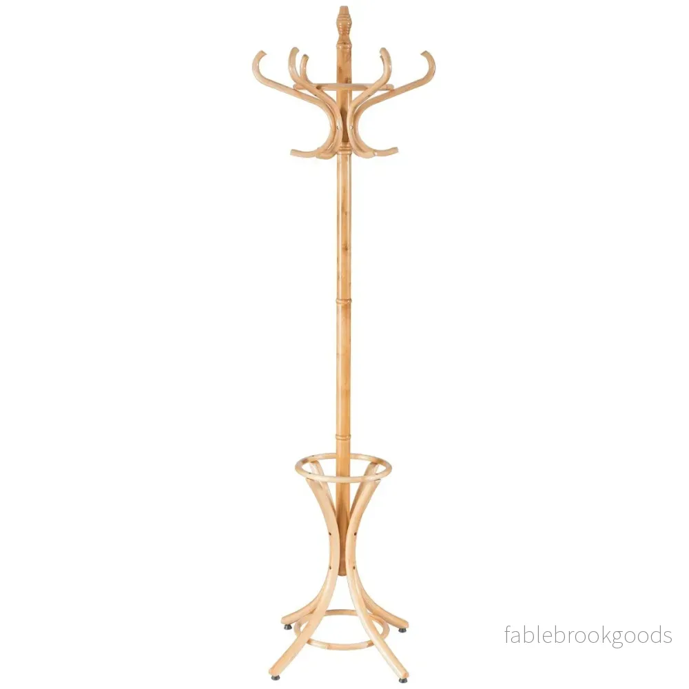 Klädställ – Jacketställ med paraplyställ klädkrokar Naturlig – 12 – Natur - Bild 2