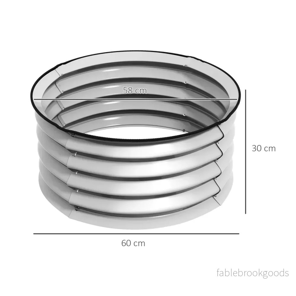 Metallupphöjda trädgårdssängar, Set om 2 – 60x60x30 cm, Silver - Bild 3