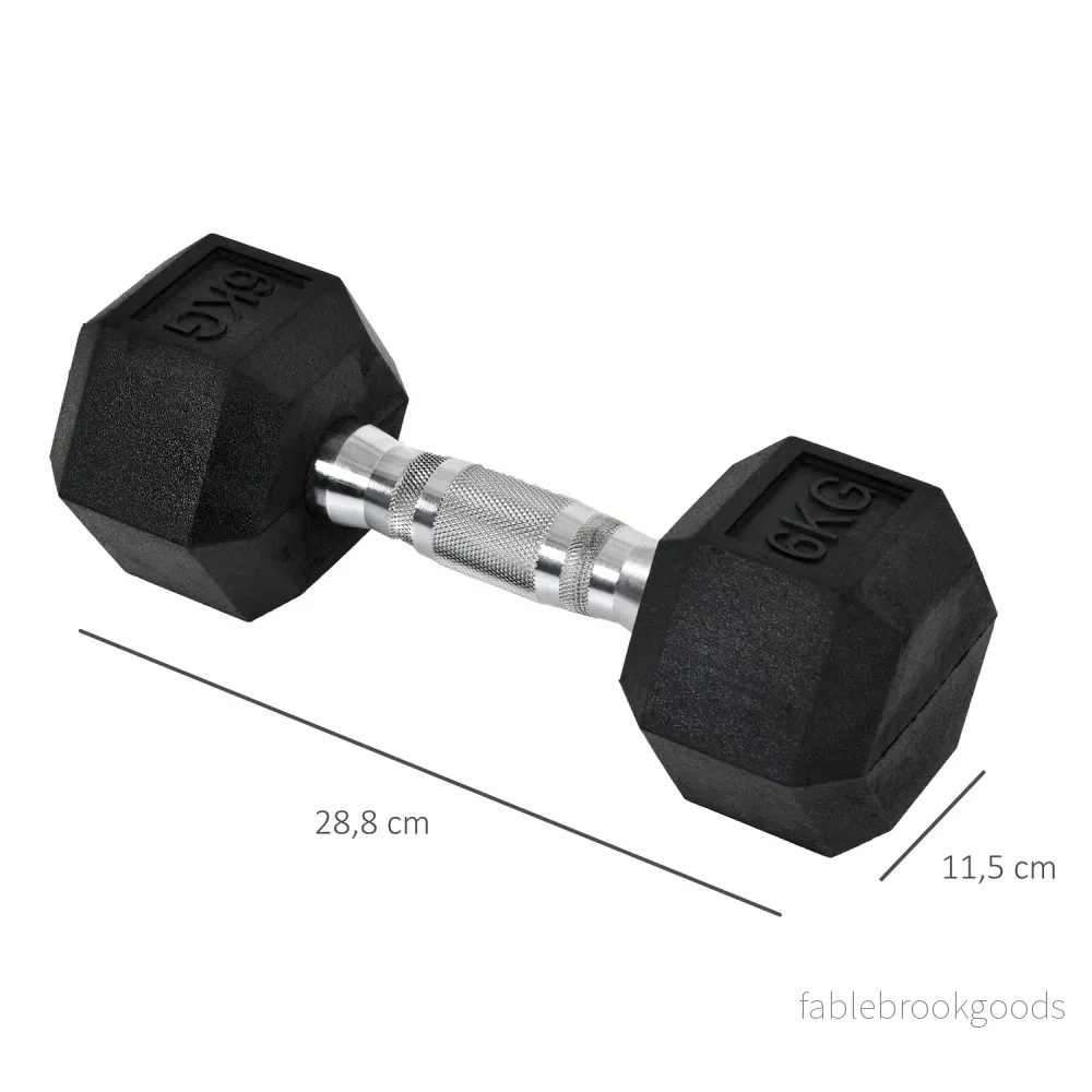 Hexagon Hantlar Set, 2x6 Kg, gummibelagt gjutjärn - Bild 3
