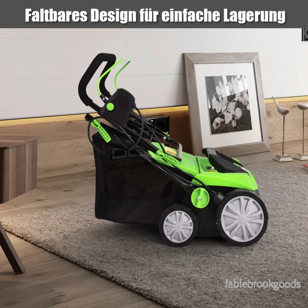 Elektrisk – rivare gräsmatta luftare 1800W nivåer Arbetsdjup – 2 106 x 58 x 110,5 cm – Grön - Bild 3