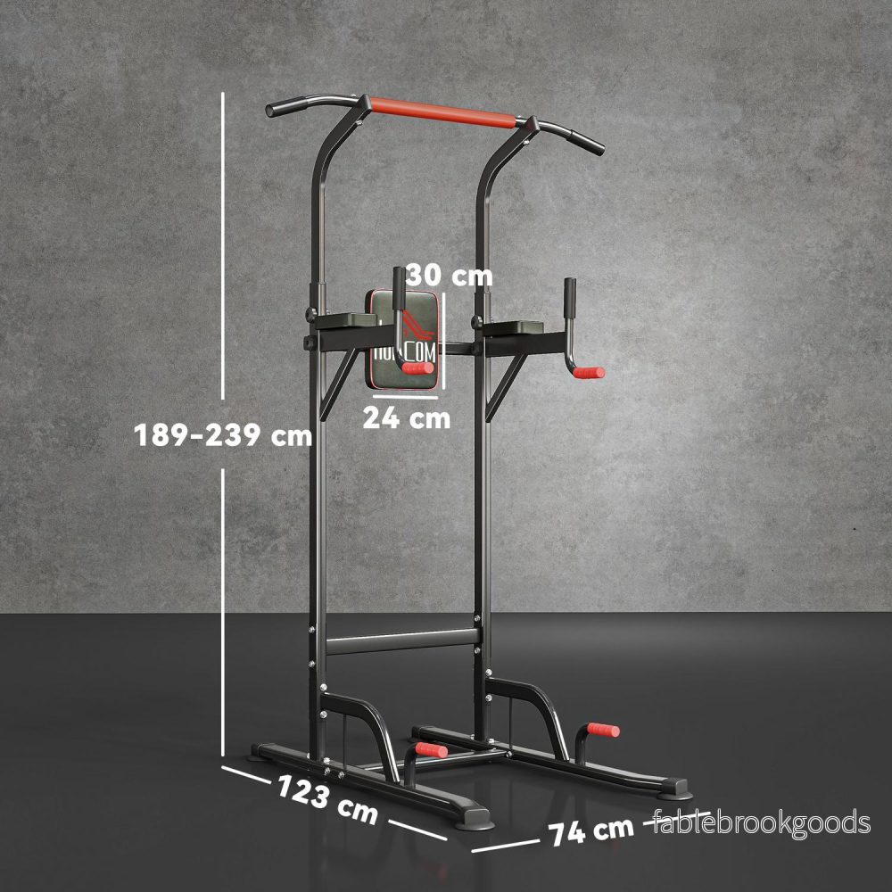 Justerbart krafttorn med pull-up-stång och dipstation - Bild 3