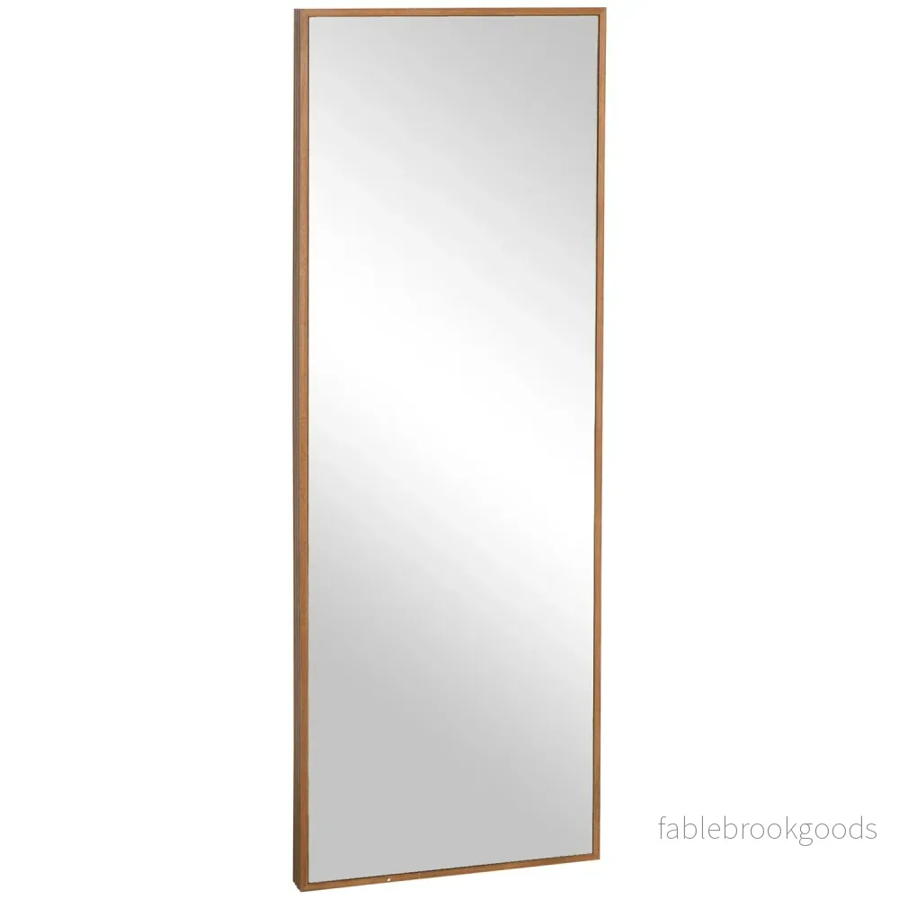 Väggspegel 125x45 cm – Träram, naturlig finish