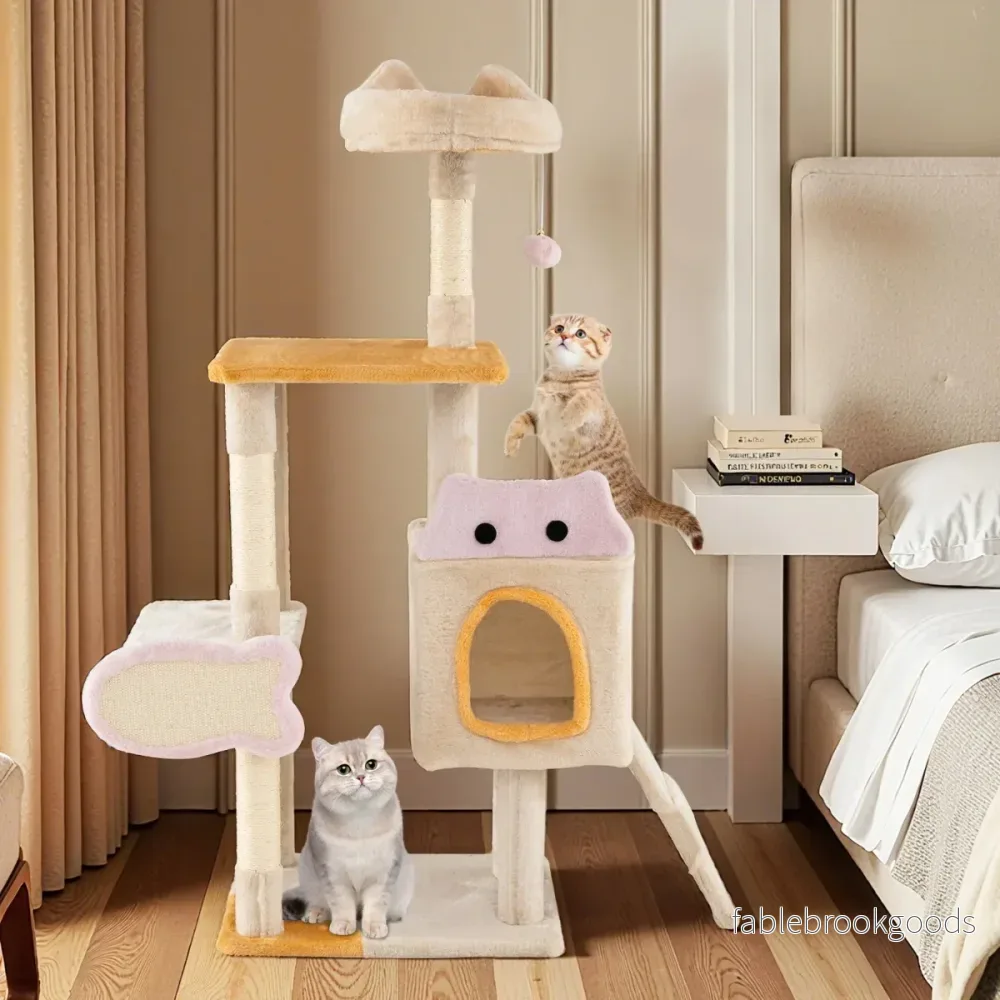 Liten – klösstång med fiskformad klösbräda Klättringsträd – Beige - Bild 3