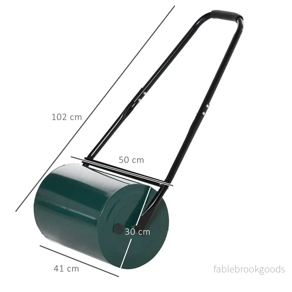 Gräsrulle med U-handtag, 31 cm diameter, metall, grön - Bild 3