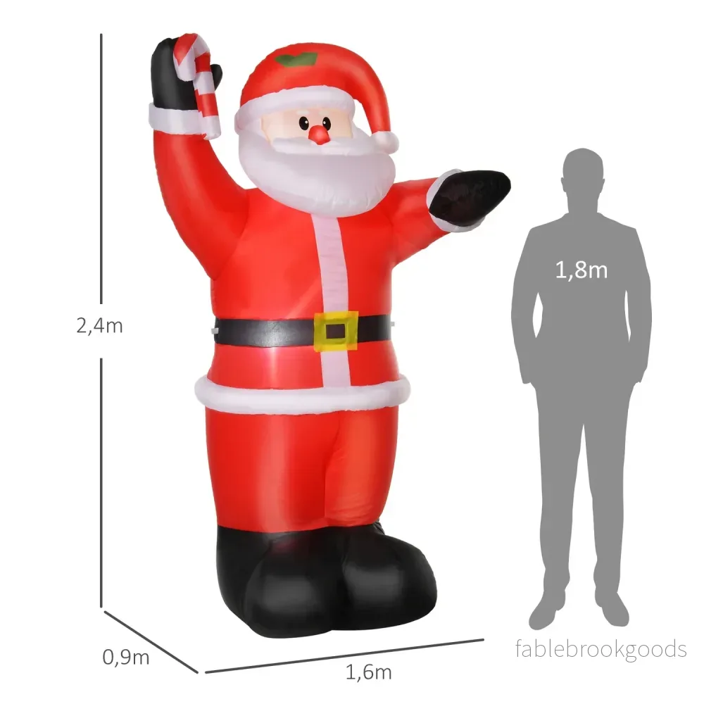 Uppblåsbar jultomte med LED-ljus, 240cm, utomhus - Bild 3