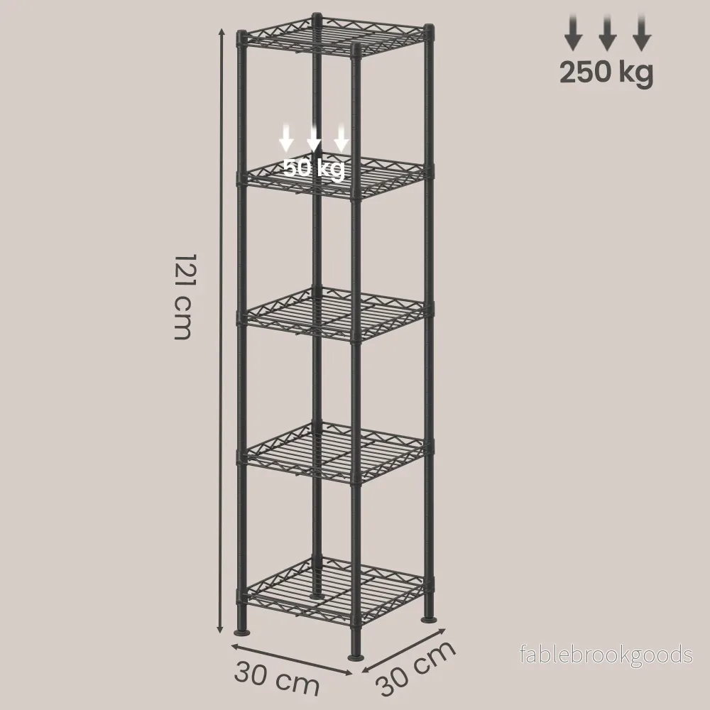 Opbergrek - Smal - Verstelbare Planken - 121 cm - Zwart - Bild 3