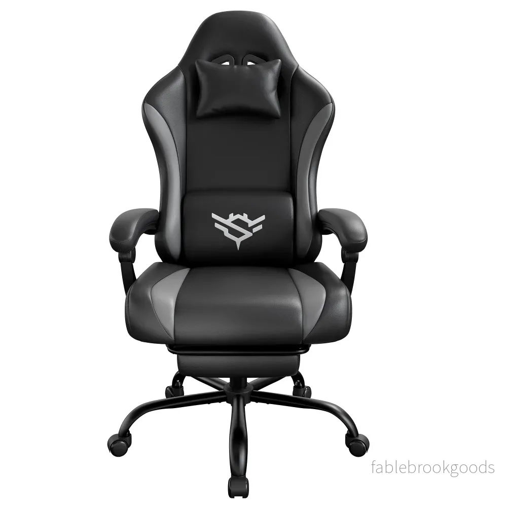 Gamingstoel - Ergonomisch - Met Voetensteun - 135° Kantelbaar - Zwart-Grijs - Bild 2