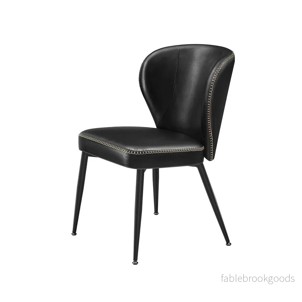 Matsalsstol – Bekväm design – Imiterat läder – Svart Matsalsstol – Bekväm design – Imiterat läder – Svart