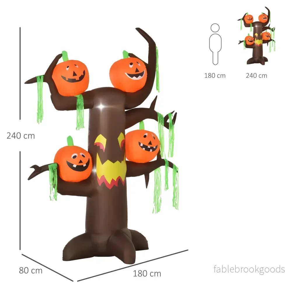 Uppblåsbart Halloweenträd med pumpa & LED-lampor, 180cm - Bild 3