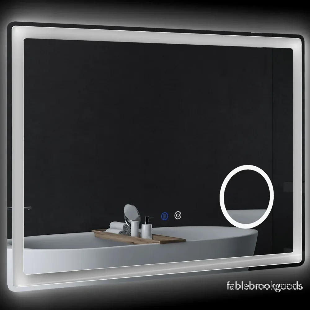 LED badrumsspegel med 3X förstoring, Touch, Anti-Imma