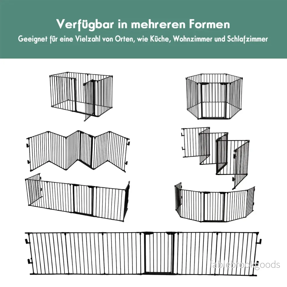 Vikbart – eldstadsskydd med säkerhetsdörr och väggfäste Metall Lekhage Spisskydd – Svart - Bild 3