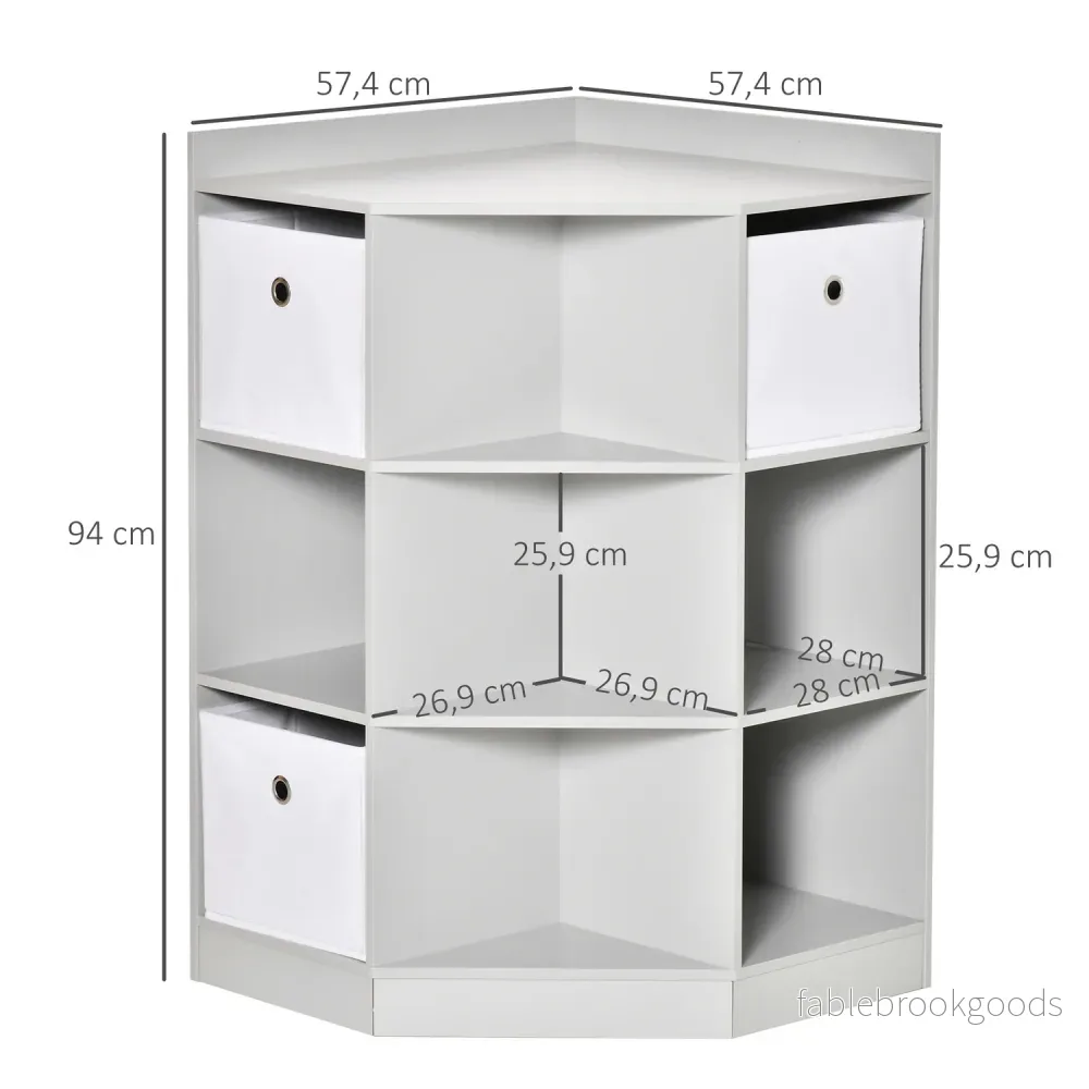 Förvaringshylla för barn, 3 tyglådor, grå MDF - Bild 3