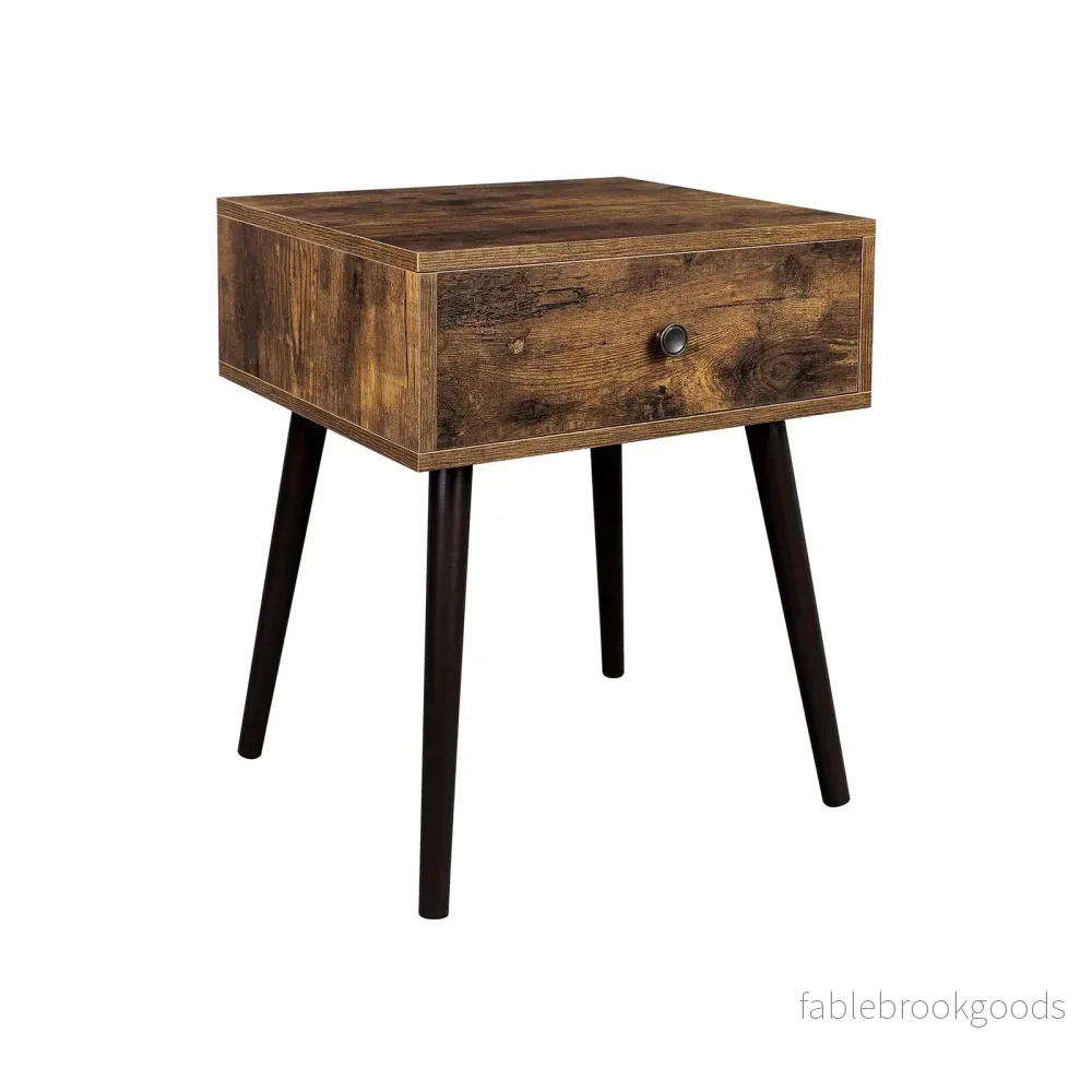 Sidobord – Sängbord med låda – Vintage brun Sidobord – Sängbord med låda – Vintage brun